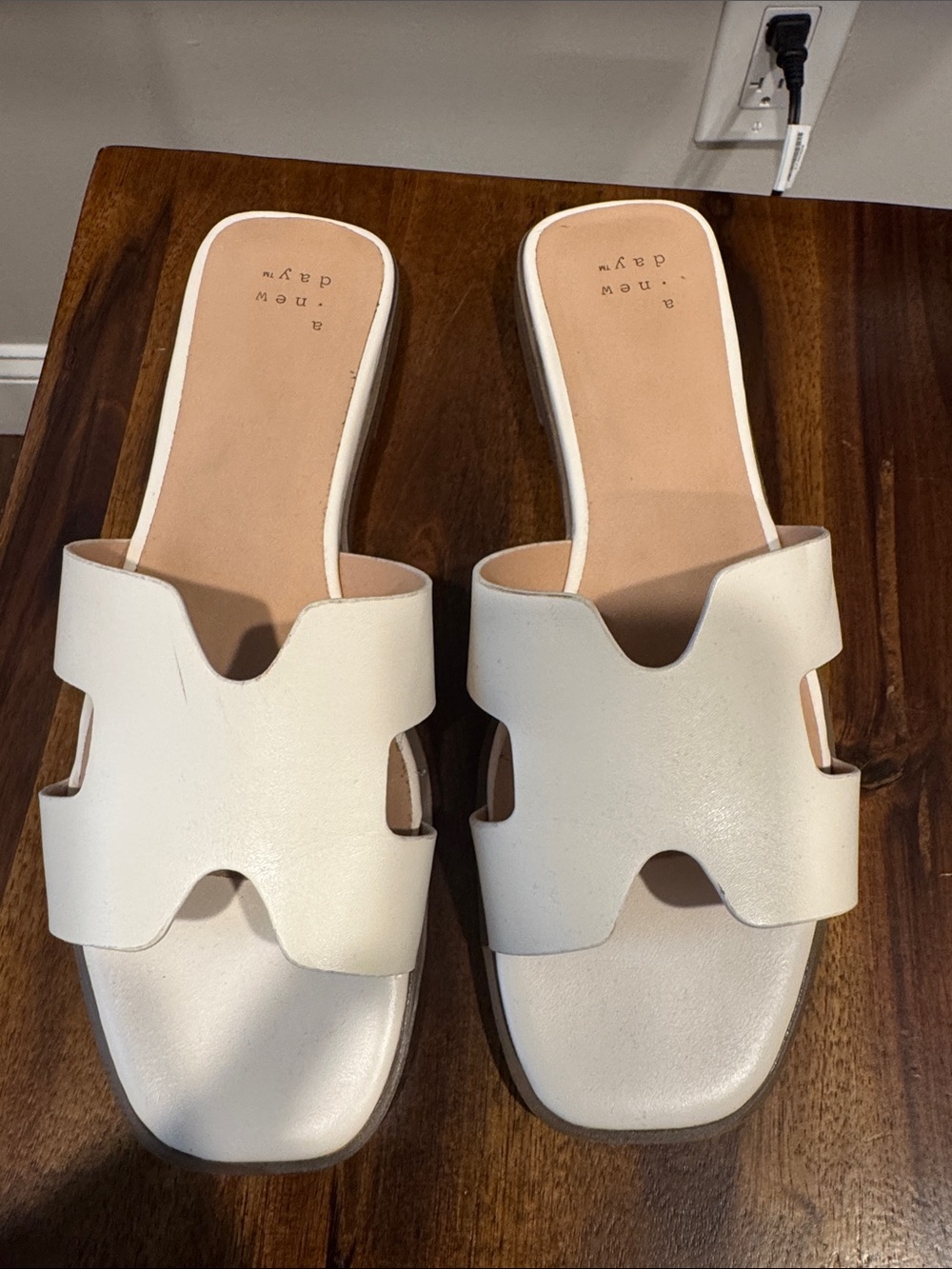 Target White Cutout Slide Sandals
